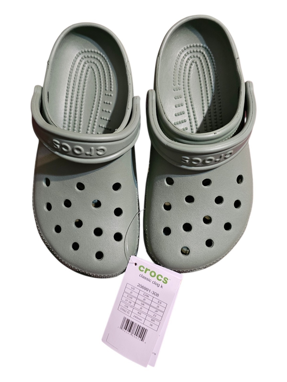 CROCS Kids Classic Clog in Sage Green